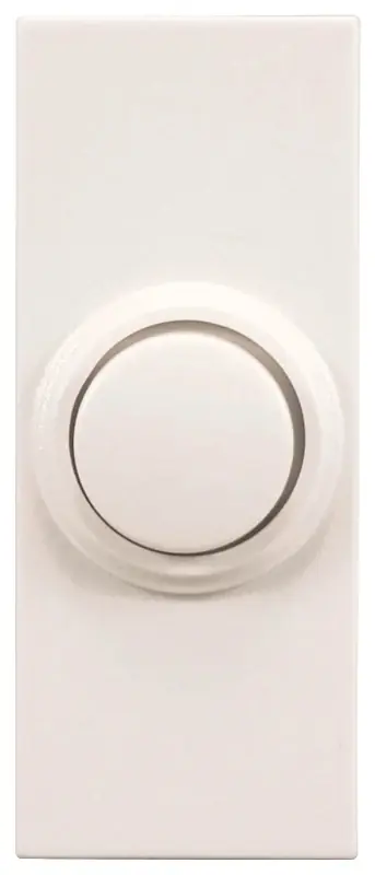Push Button Doorbell, Wireless, Surface Mount, White, 150-ft. Range