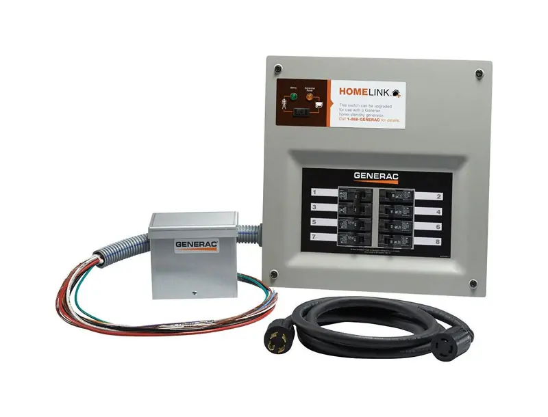 Homelink Upgradeable 30 Amp Manual Generator Transfer Switch With 10 Circuits