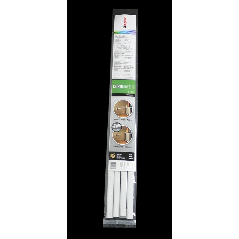 Cordmate Ii 0.5 In. L White Plastic Cord Cover