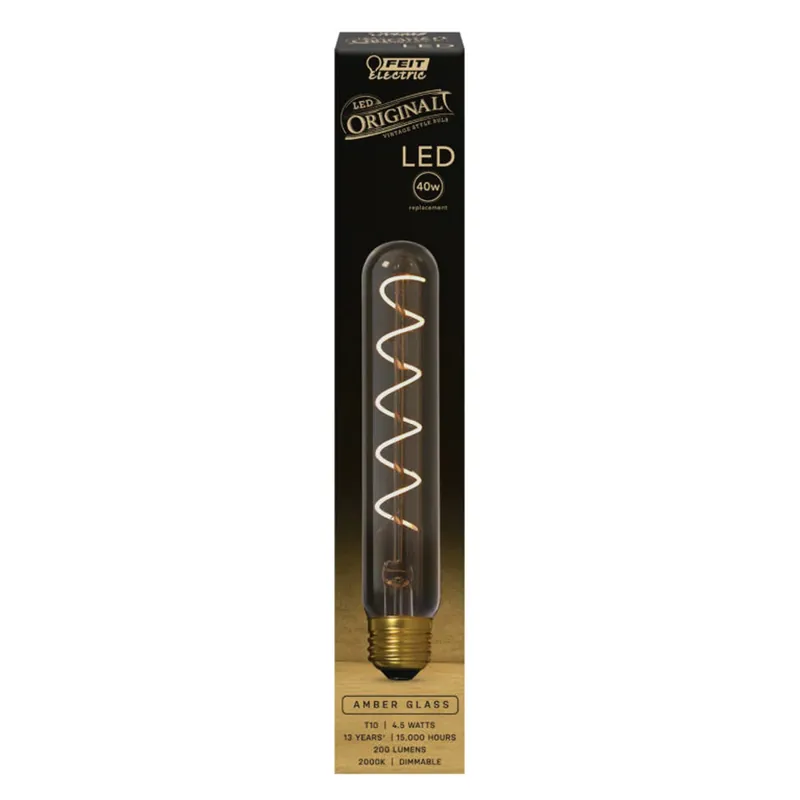 T10 E26 (medium) Led Bulb Amber 40 Watt Equivalence 1 Pk