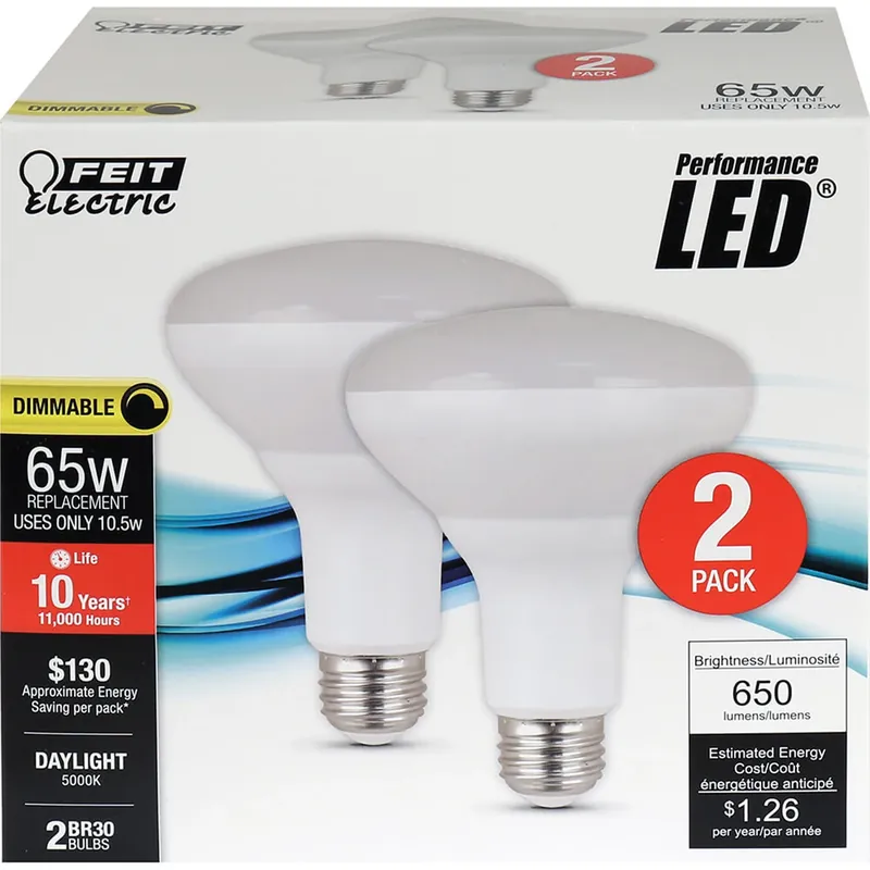 Br30 E26 (medium) Led Bulb Daylight 65 Watt Equivalence 2 Pk