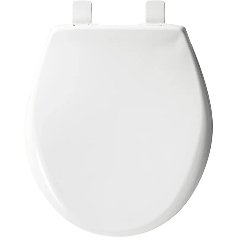 Toilet Seat, Whisper Close, Round, White Plastic