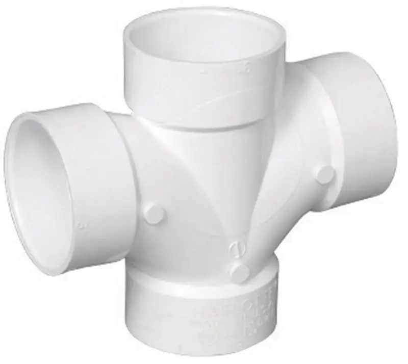 Schedule 40 2 In. Hub X 2 In. D Hub Pvc Double Sanitary Tee 1 Pk