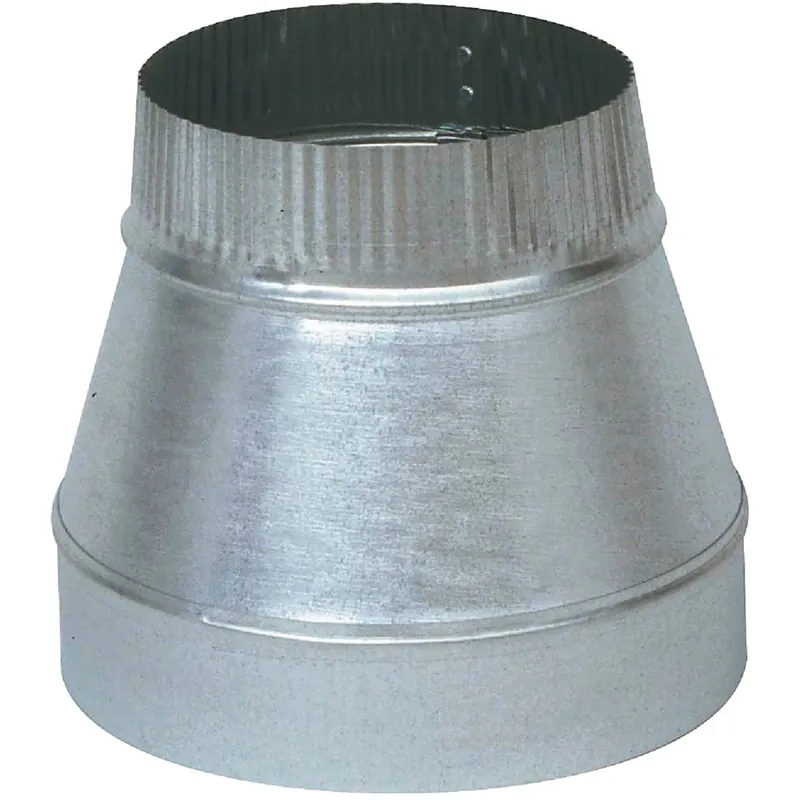 Hvac Duct Pipe Taper Reducer, Galvanized, 24 Gauge, 8 X 7 In.