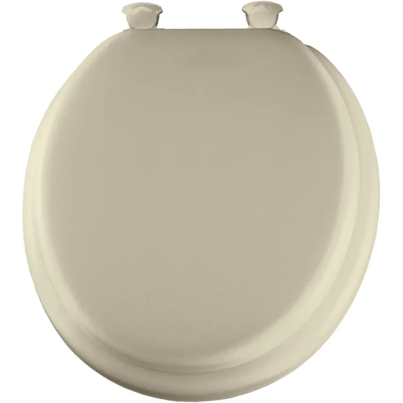 Cushioned Toilet Seat, Round, Easy-clean & Change Hinge, Sta-tite Fasteners, Bone Color