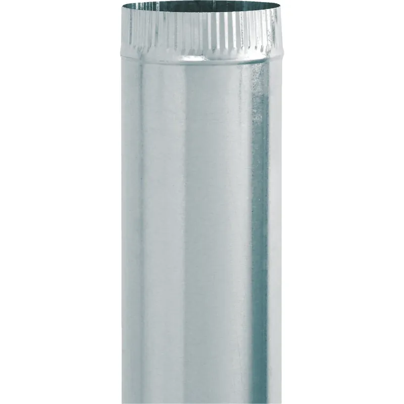 Galvanized Furnace Pipe, 28 Gauge, 4 X 24 In.