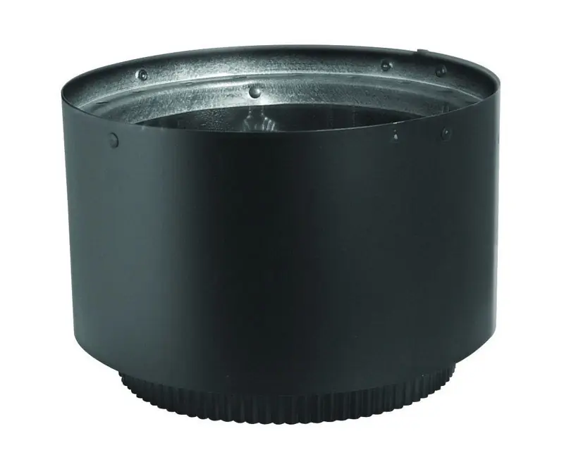 Dvl Appliance Adapter, Black Double-wall Stainless Steel, 6-in.