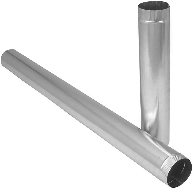 Galvanized Furnace Pipe, 24 Gauge, 8 X 24 In.