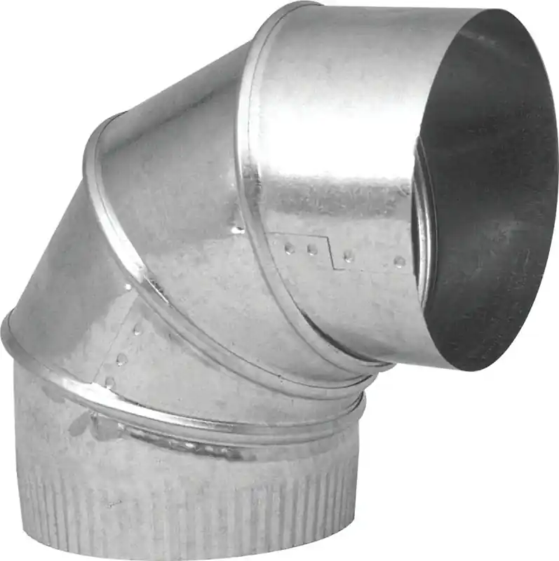 Hvac Furnace Elbow, 90 Degree, 24 Gauge, 6 In. Adjustable