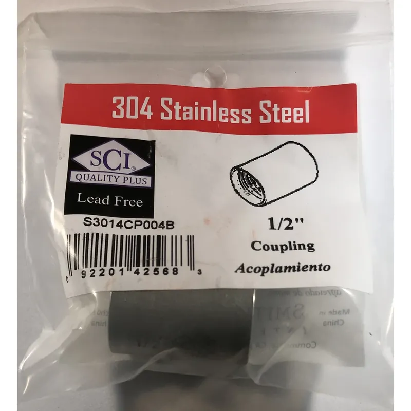 1/2 In. Fpt X 1/2 In. D Fpt Lead-free Stainless Steel Coupling