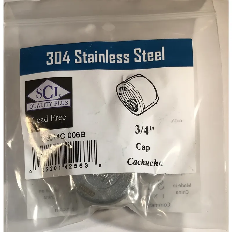 3/4 In. Fpt Stainless Steel Cap - Lead-free, Durable, Corrosion Resistant