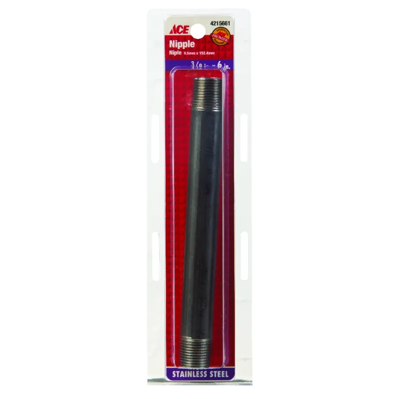 3/8 In. Mpt Stainless Steel 6 In. L Nipple - Lead-free