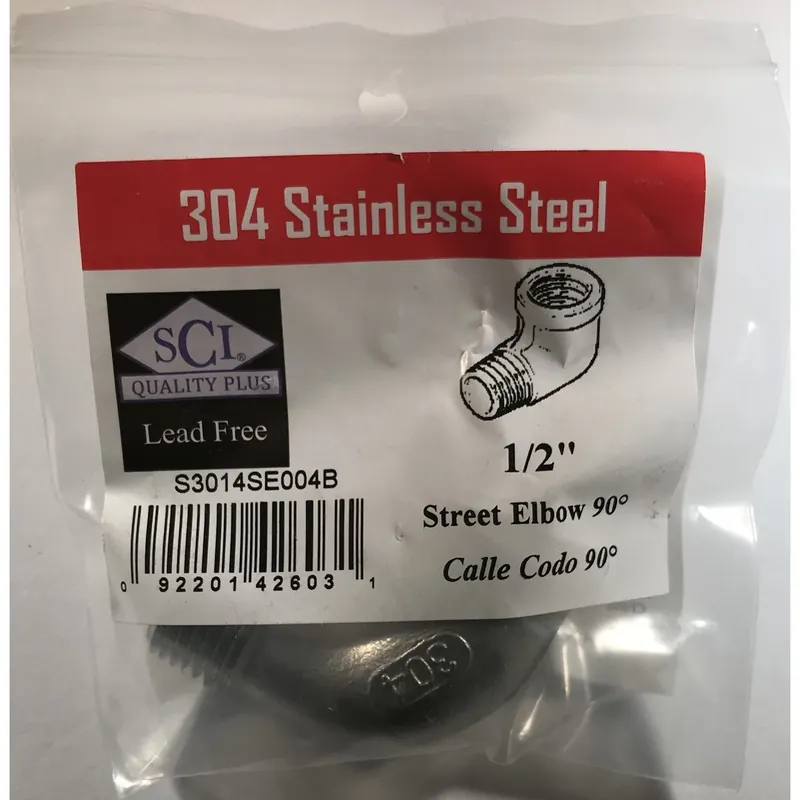 1/2 In. Fpt X 1/2 In. D Fpt Stainless Steel 90 Degree Street Elbow