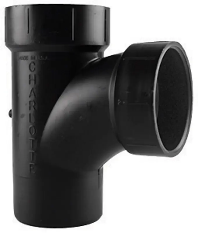 Abs/dwv Sanitary Street Tee, Spigot X Hub X Hub, 1-1/2 In.