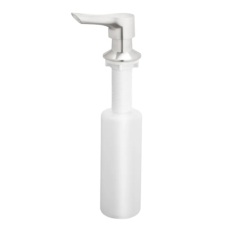 Brushed Nickel Plastic Soap Dispenser 12 In. H X 2.5 In. W