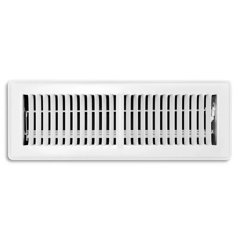 4 In. H X 14 In. W 2-way Powder Coat White Steel Floor Register