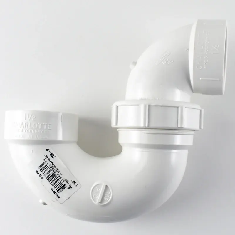 Schedule 40 1-1/2 In. Hub X 1-1/2 In. D Hub Pvc P-trap With Union 1 Pk