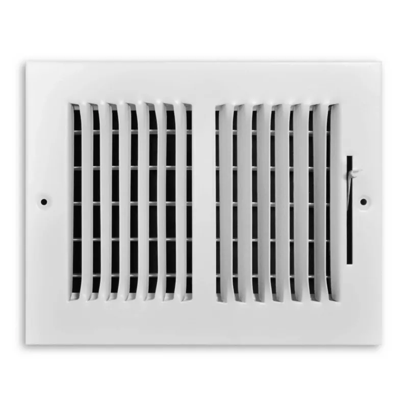 6 In. H X 8 In. W 2-way Powder Coat White Steel Wall/ceiling Register