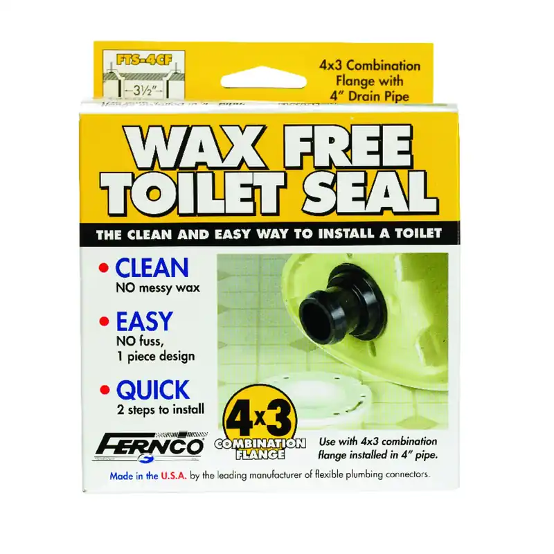 Wax Free Toilet Seal, Fits 4 X 3-in. Drain