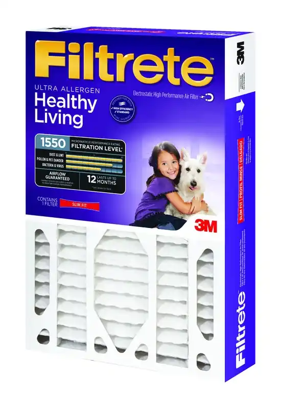 16 In. W X 25 In. H X 4-5/16 In. Polyester 1550 Mpr Pleated Allergen Air Filter 1 Pk
