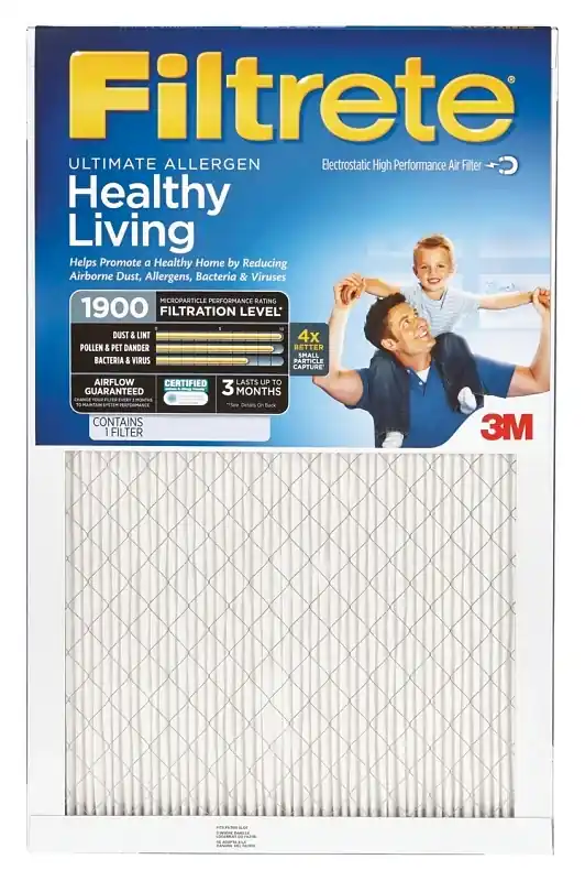 16 In. W X 20 In. H X 1 In. Polypropylene 1900 Mpr Pleated Allergen Air Filter 1 Pk