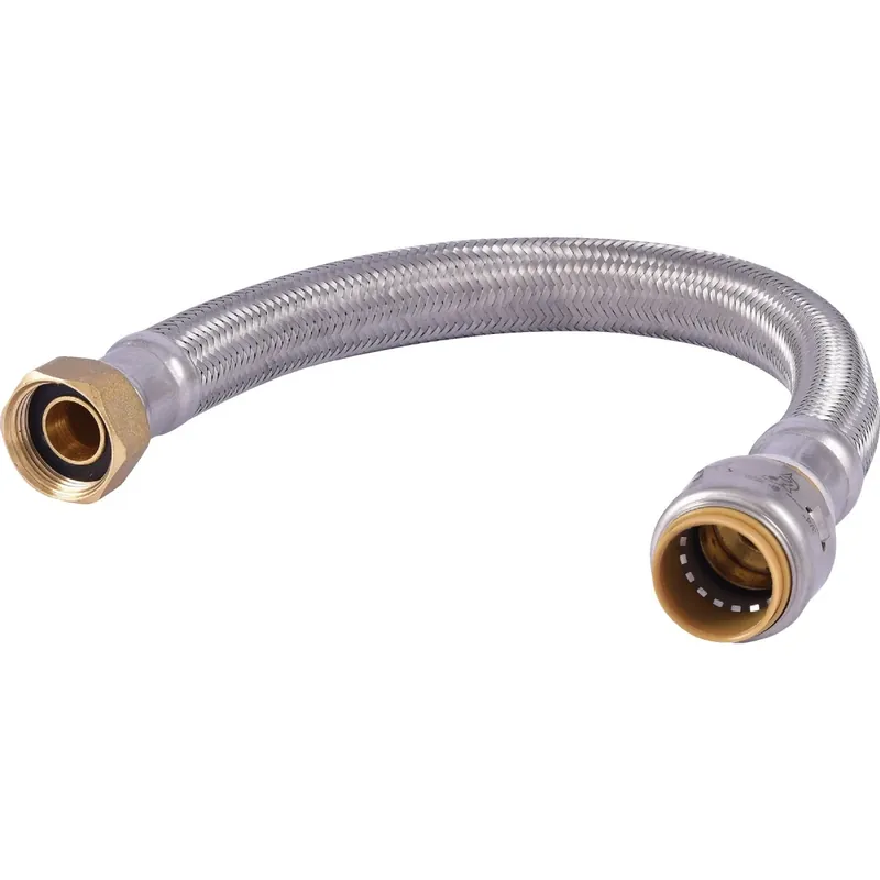 Water Softener Connector, Braided Stainless Steel, 3/4 X 3/4 In. Fip