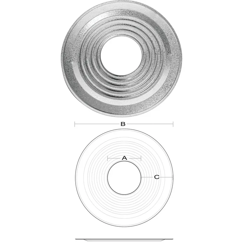 Type B Gas Vent Galvanized 4-inch Pipe Collar