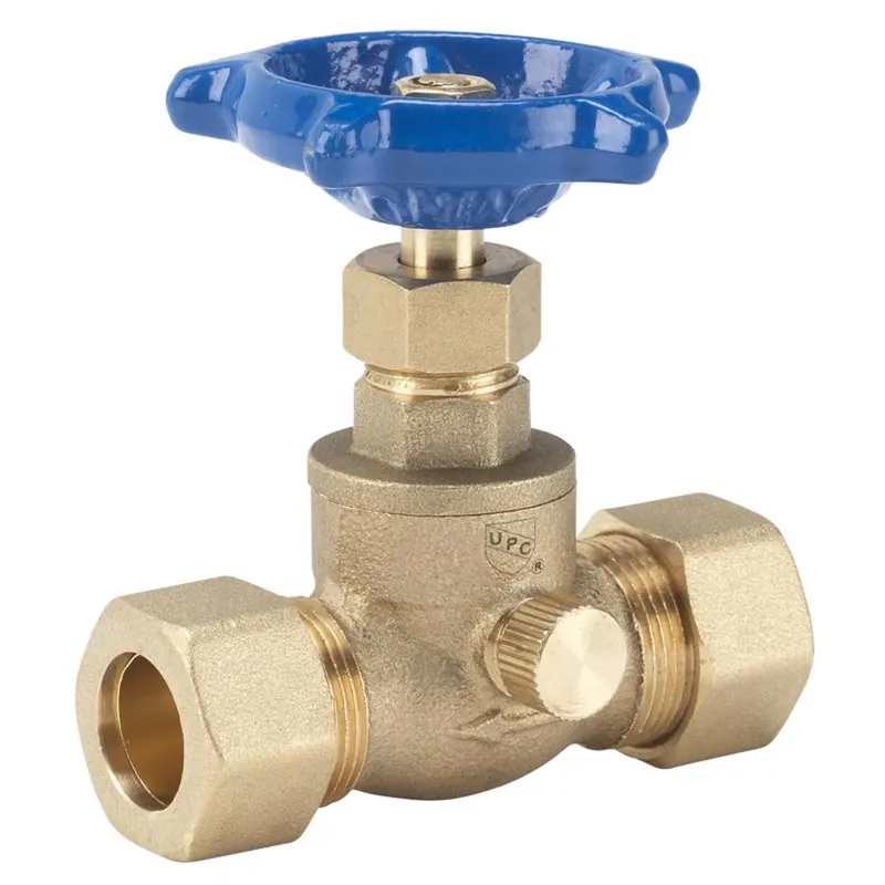 1/2 In. Compression X 1/2 In. Compression Brass Stop And Waste Valve