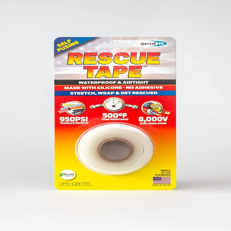 Rescue Silicone Tape, Self-fusing, White, 1-in. X 12-ft.
