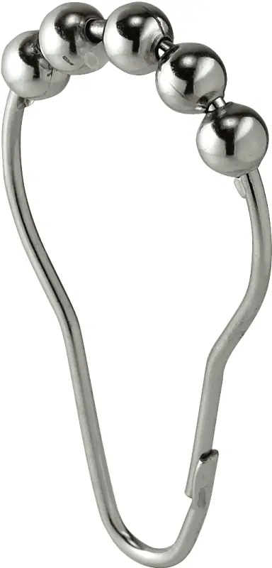 Chrome Silver Steel Shower Curtain Rings 12 Pk