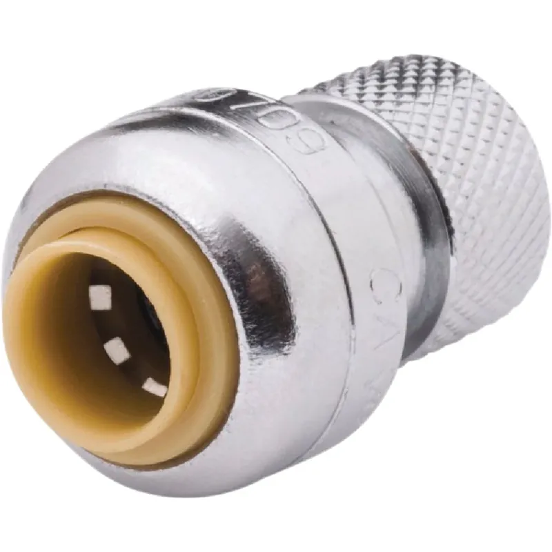 1/4 In. X 3/8 In. Push-to-connect Brass Stop Valve Adapter