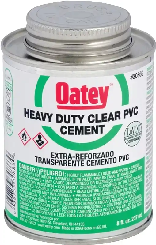 8 Oz. Heavy Duty Clear Pvc Cement For Pipe And Fittings