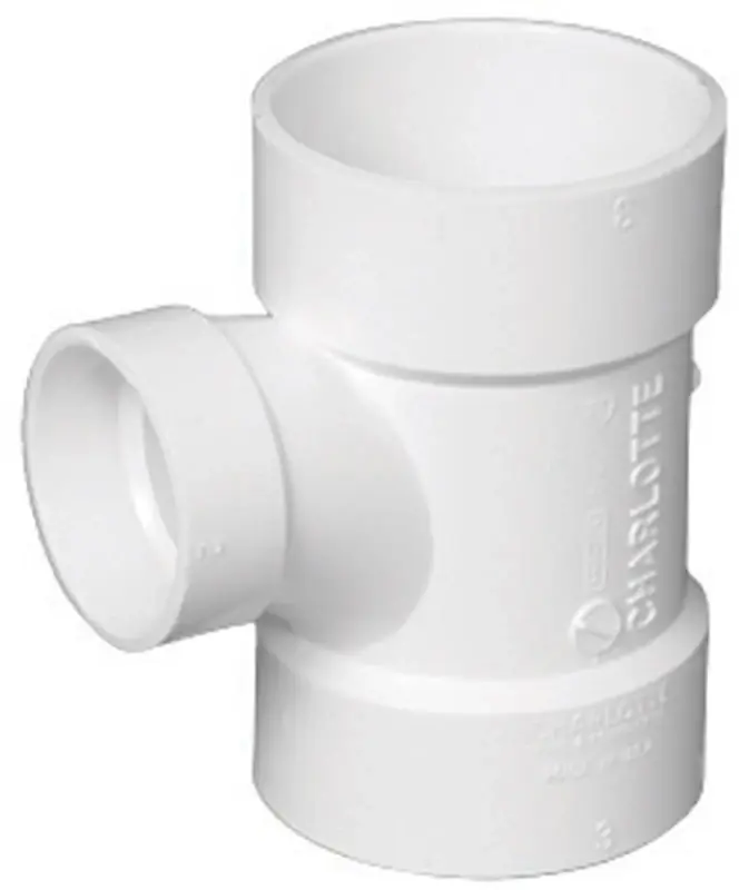 Schedule 40 2 In. Hub X 1-1/2 In. D Hub Pvc Sanitary Tee 1 Pk
