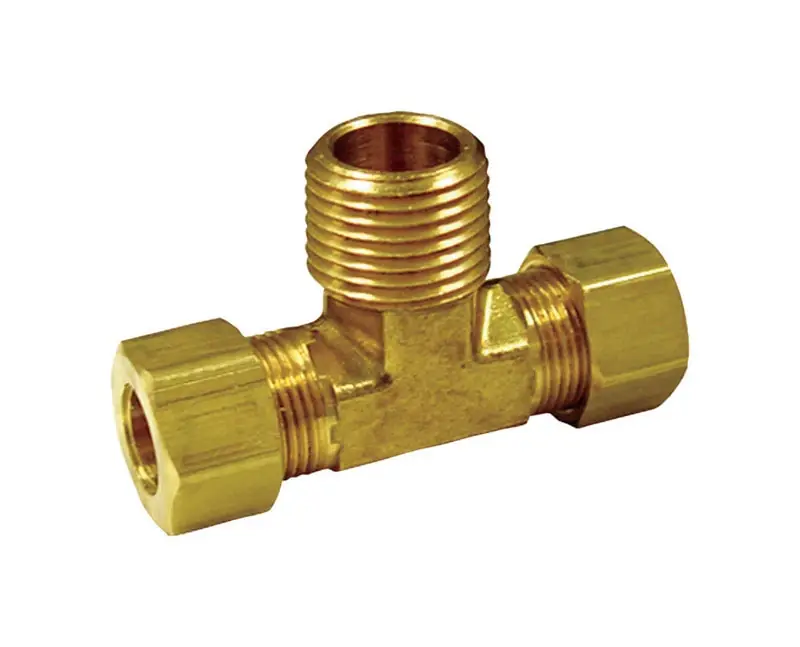 3/8 In. Compression X 3/8 In. D Compression Brass Reducing Tee