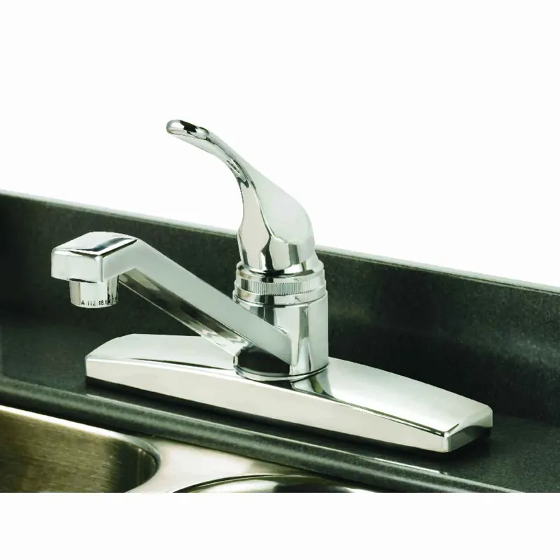 One Handle Chrome Kitchen Faucet With Side Sprayer And Traditional Design