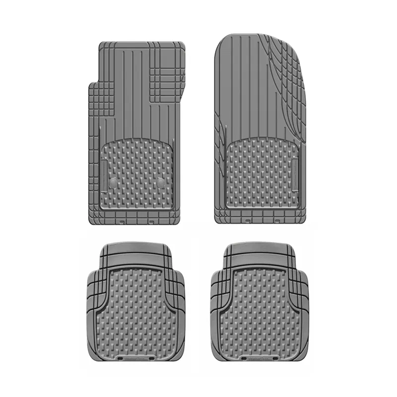 Trim-to-fit Gray Thermoplastic Elastomer Auto Floor Mats 4 Pk
