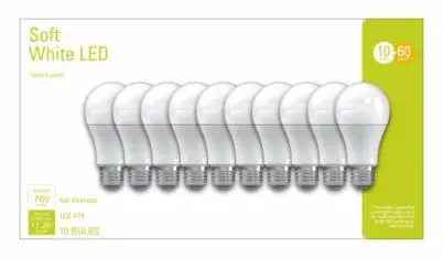 Led Light Bulb, Soft White Frosted, 760 Lumens, 10 Watt, 10-pk.