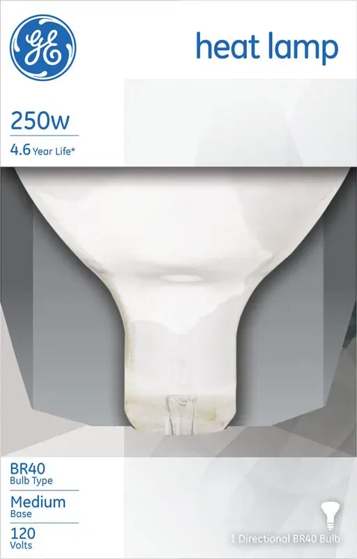 Infrared Heat Reflector Light Bulb, Clear, 250 Watt