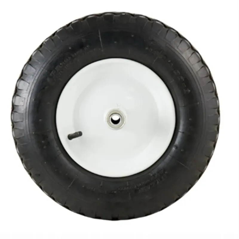 Wheelbarrow Tire + Wheel Assembly, Pneumatic, Knobby Tread, 4.80-8