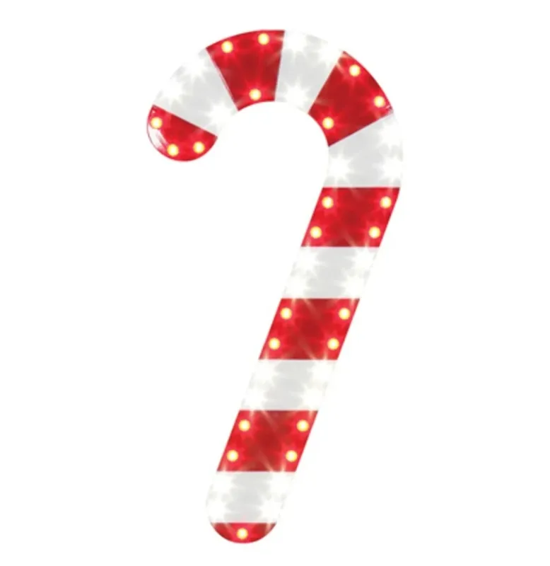Outdoor Decor Candy Cane, Super Bright Led Lights, 16-in.