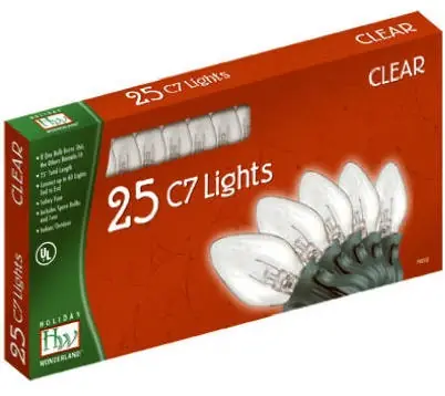 Christmas 25-light Set, Clear, C7, 25-ct.