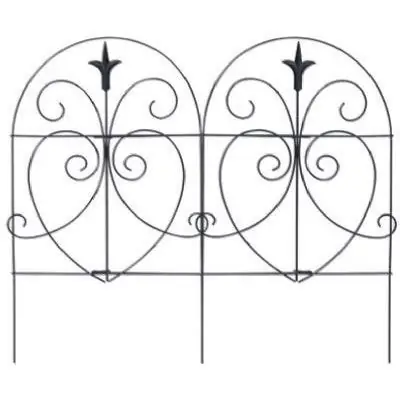 Black Romantic-style Garden Fence, 18-in. X 8-ft.