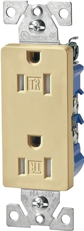 Tr1107v-box Tamper Resistant Decorator Duplex Receptacle, Ivory