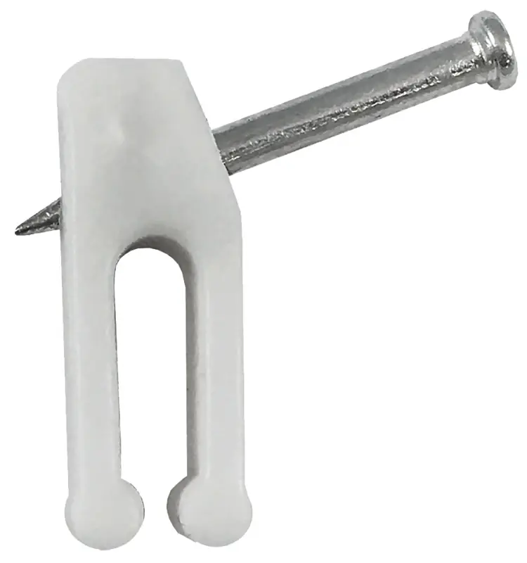 Flat Cable Staple Nail - White Plastic, Model Tm1020nafw