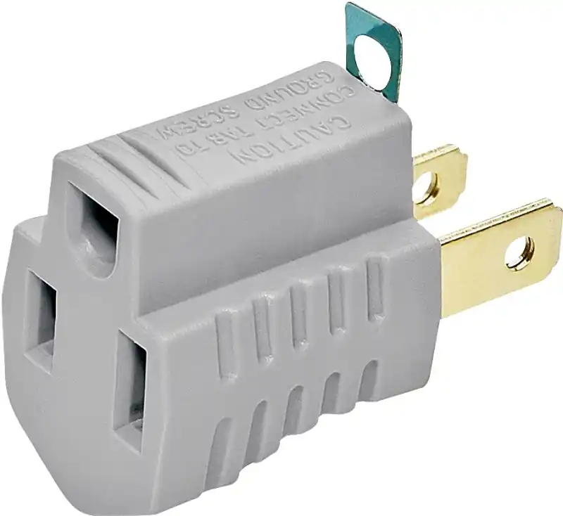 Bp419gy Gray 2-pole To 3-wire Grounding Adapter With Grounding Lug