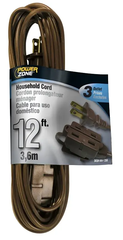 16 Awg 2-conductor 12 Feet Indoor Extension Cord, Model Or670612