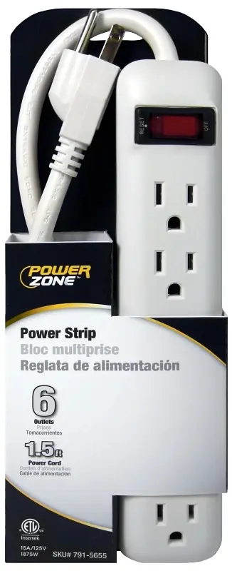 Or801118 6-outlet Power Strip With 18-inch Cord, Surge Protection