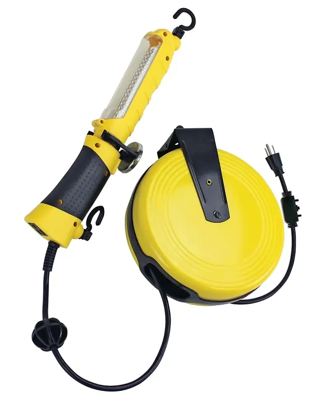 Orcrtlled526 30ft Led Trouble Light With Metal Cord Reel And Mounting Hardware