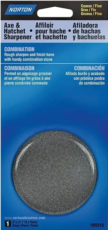 85316 Axe & Hatchet Sharpening Stone, 3 In W, 5/8 In Thick, Coarse/fine Grit
