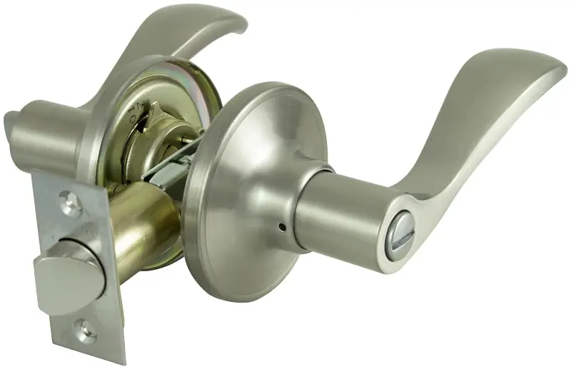 Lyex201v-ps Satin Nickel Privacy Leverset With Adjustable Latch
